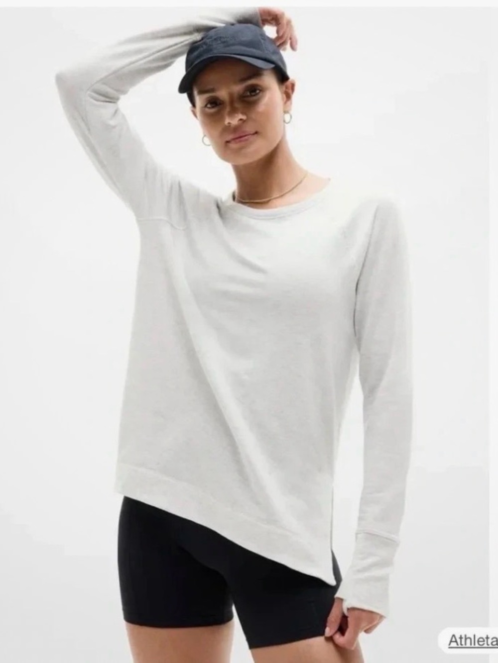 Athleta Heather Gray Long-Sleeve Crewneck Sweatshirt XS